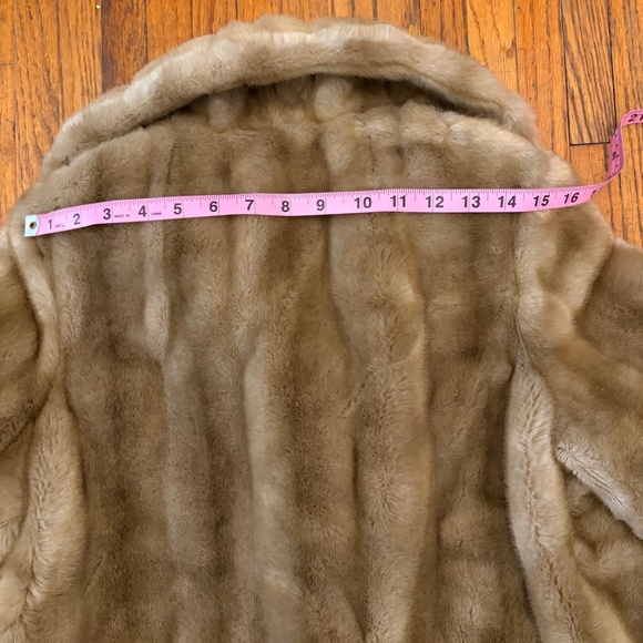 Vintage Faux Fur Brown Mink Button Jacket Coat Small - Picture 7 of 15